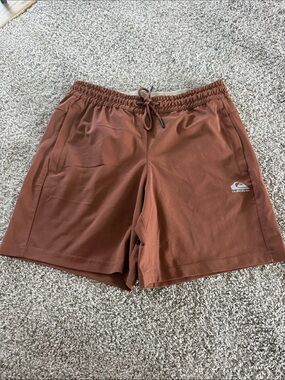Quiksilver Men's Rust Brown Athletic Drawstring Shorts